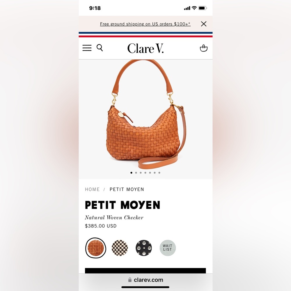 Clare V petit moyen bag NWOT